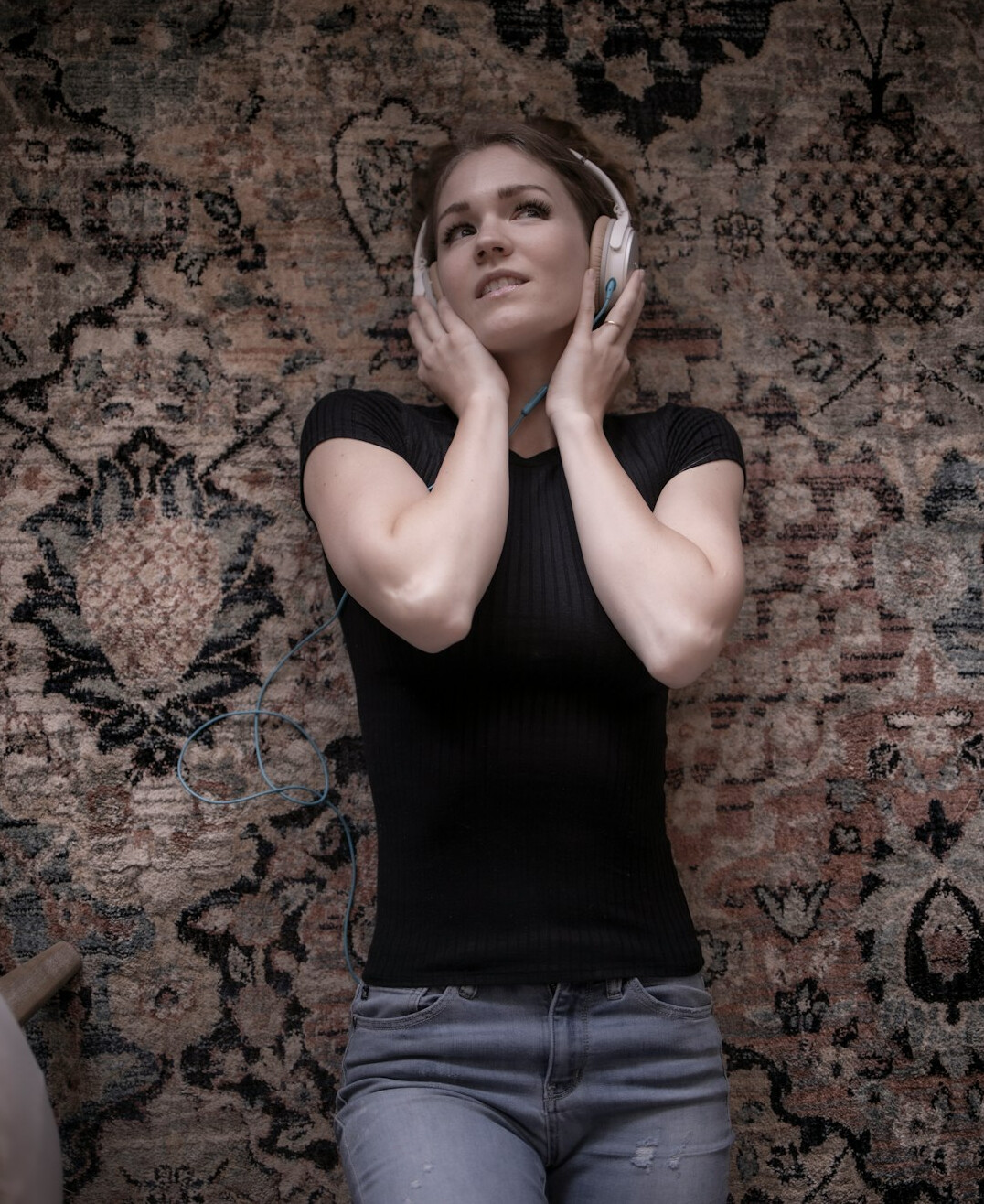 Studio portrait of a Swiss woman sound designer in her twenties