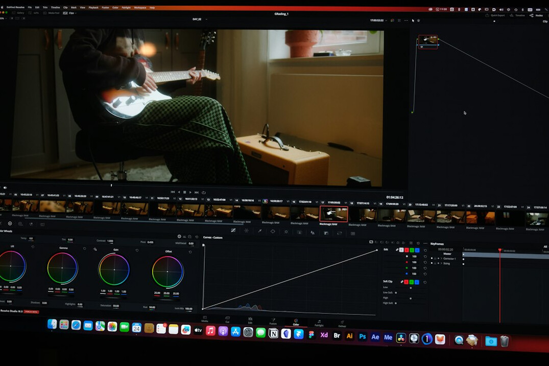 color grading software interface