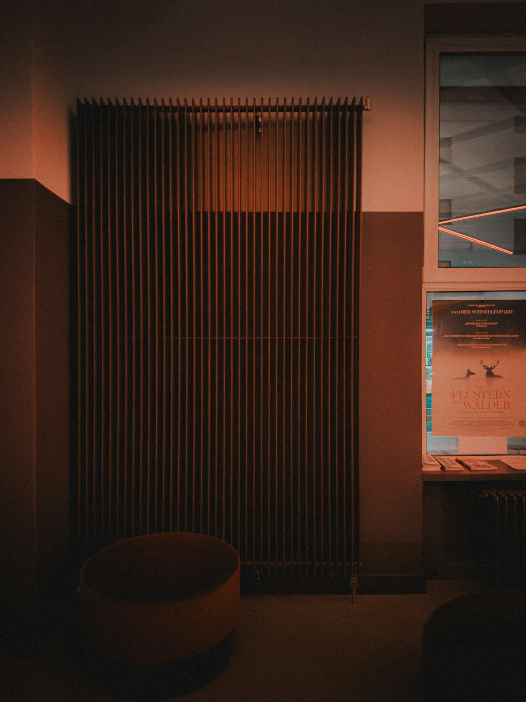 Empty modern post-production editing suite with colour grading panel